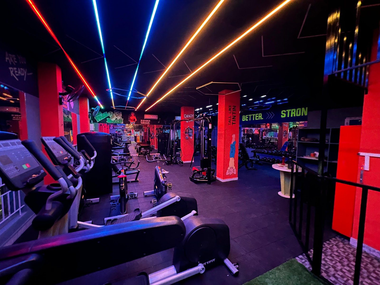 Evening gym floor
